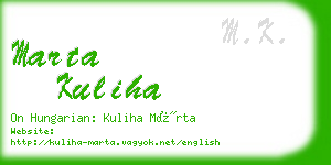 marta kuliha business card